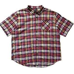 Ecko Unltd. Shirt Men's 4XB Red/Black Plaid Short Sleeve Casual Button Down